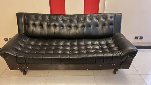 Original Leather look (artificial leather) 5 seater sofa set