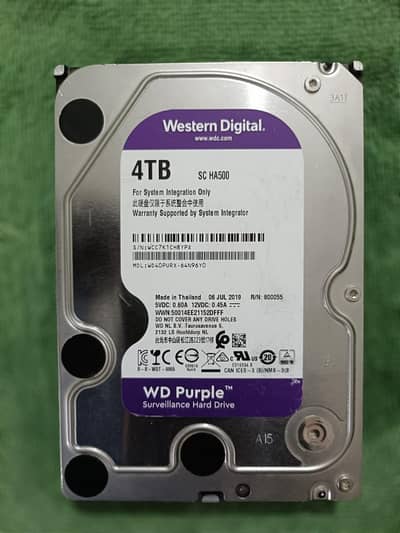 WD 4 TB Purpple 100% Orijnal
