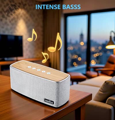 COMISO 20W Wood Bluetooth Speaker charging 24 Hours Play Time