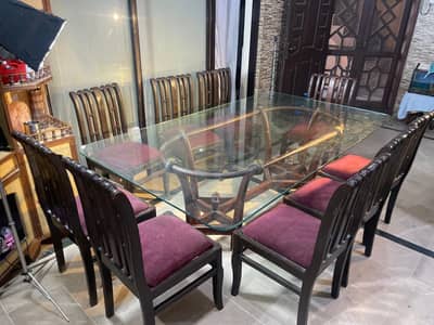 10 Seater Dining Table with 5mm upper glass