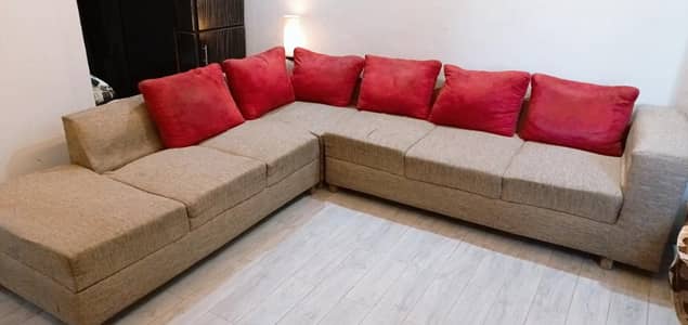 Beautiful L Shaped Sofa with Cushions