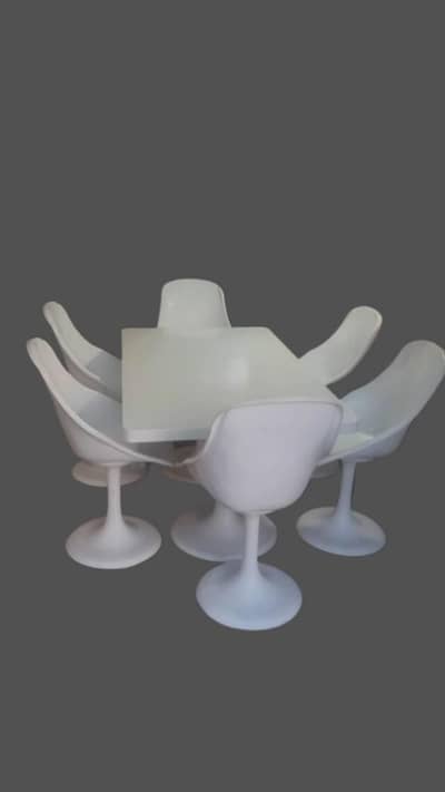 New fiber glass dining table with 6 chairs