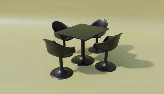 New fiberglass coffee table with 4 chairs