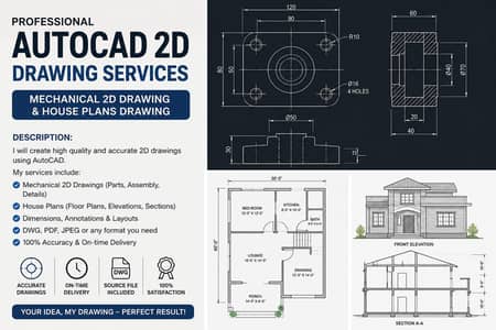 AutoCad 2D Expert | Mechanical and Floor Plans Drawing