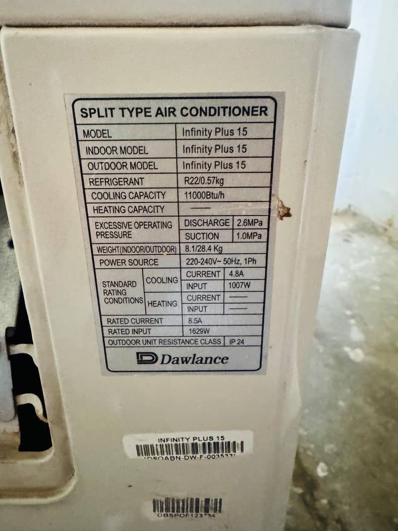Dawlance infinity plus 1 8