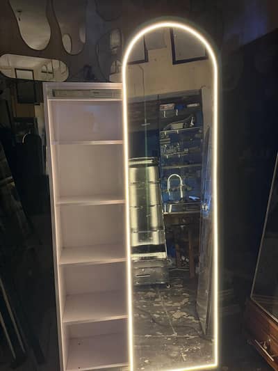 Wavy Mirror + Hidden Storage Cabinet/ Store Your Makeup, Jewelry
