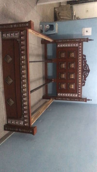 Solid Wooden Double Bed for Sale - Sturdy & Like New