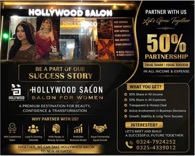 Need a partner with 50% Sharing in Female Salon