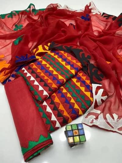 red lawn suit for women with home delivery