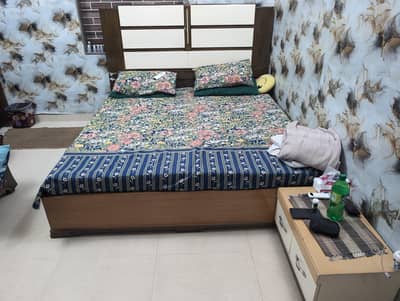 BED with side tables + mattress