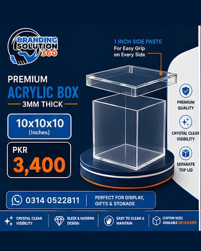 Premium Acrylic Display Boxes | Custom Sizes Available | Crystal Clear