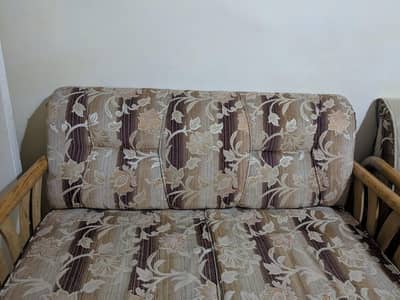 7 seated wooden sofa