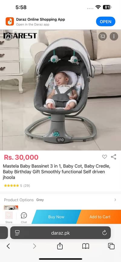 Mastella 3 in 1 bassinet baby cot baby Gear baby Cradle