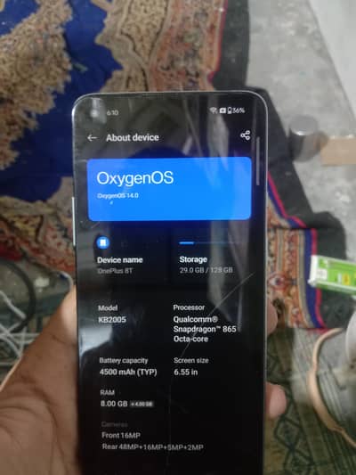 One Plus 8T 8/128 pta signal sim