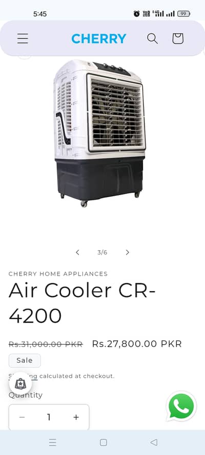 Cherry air cooler 100% new