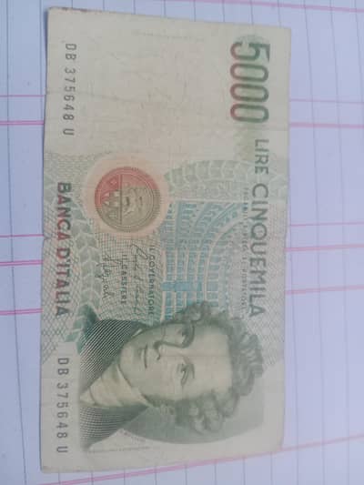 Rare 5000 Italian lire