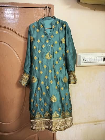 2 Fancy Ladies Suits Medium Size – Complete Set (Shalwar + Dupatta)