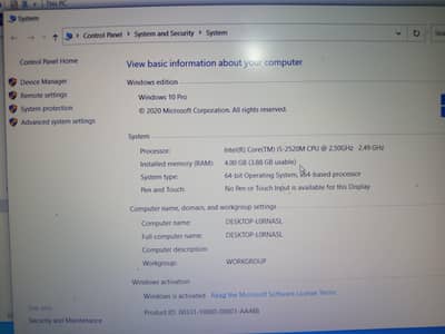 Dell laptop with window 10 pro i core 5 3rd generation