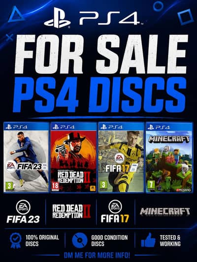 PS4 DISCS FOR SALE AT CHEAP PRICE KINDLY CONTACT