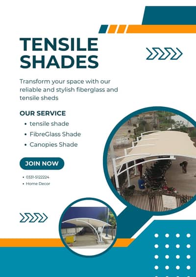 Tensile Shade / Wall mount shade / Car parking shades / Tensile canopy