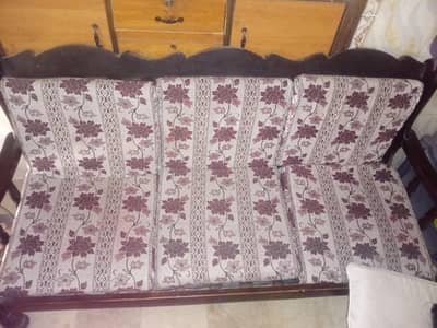 Three seater Wooden Sofa set