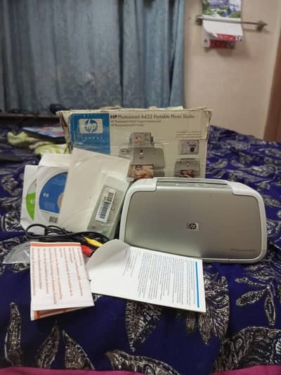 HP Photosmart A430 Portable Photo Printer with Box & Accessories