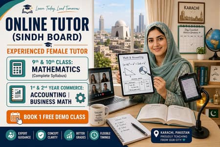 Online home tutor available for Maths and Commerce