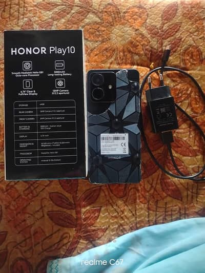 Honor play 10 64gb with all box and warranty bhi ha abhi