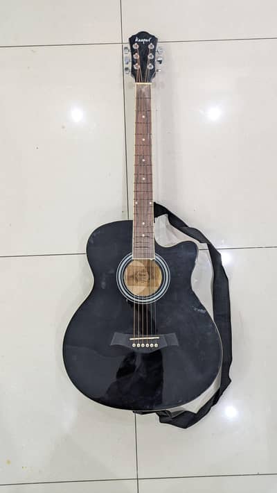 Kaspar Black Cutaway Acoustic Guitar + Strap – Barely Used