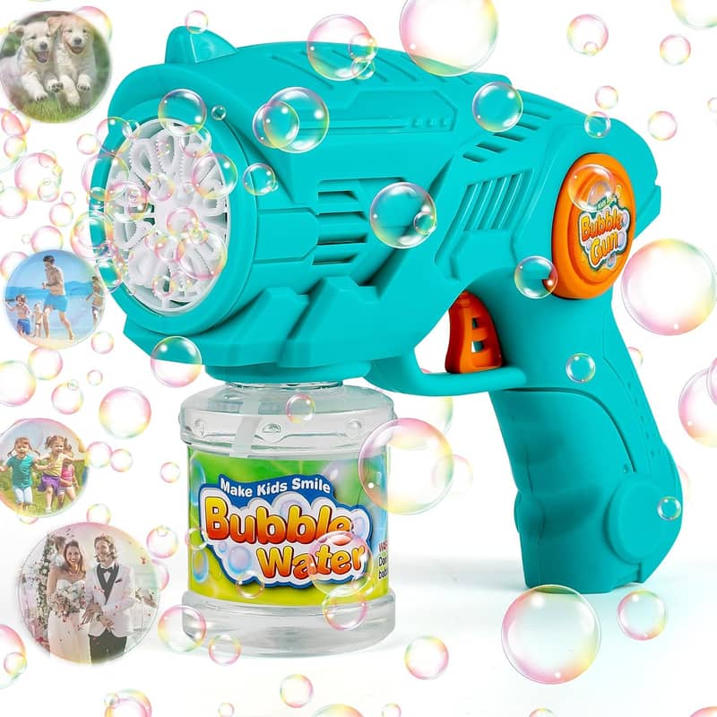 Rechargeable Automatic Bubble Blasters with Refill Solution Bottles 8