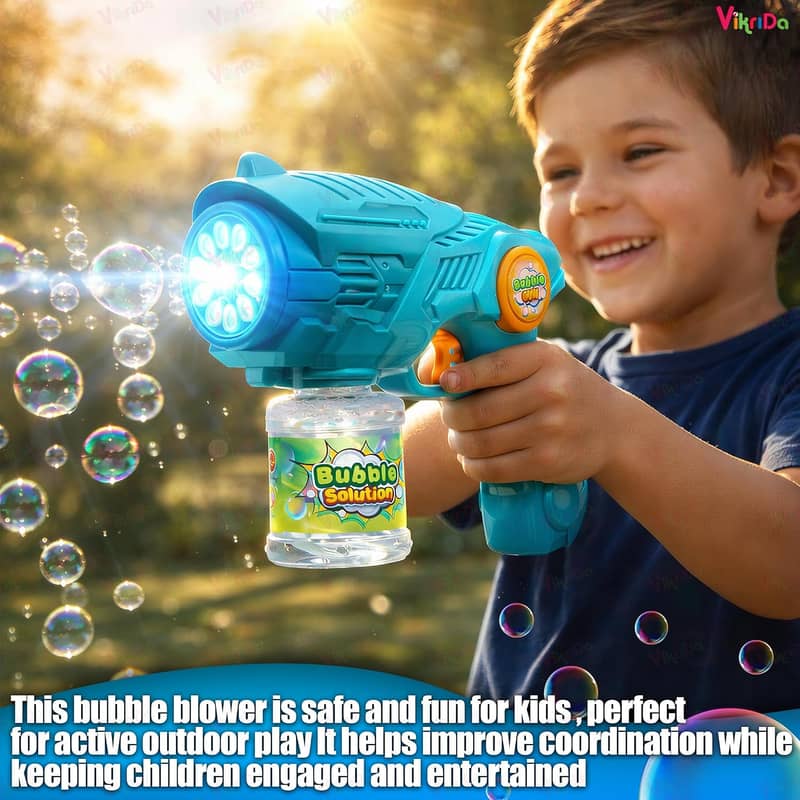 Rechargeable Automatic Bubble Blasters with Refill Solution Bottles 17