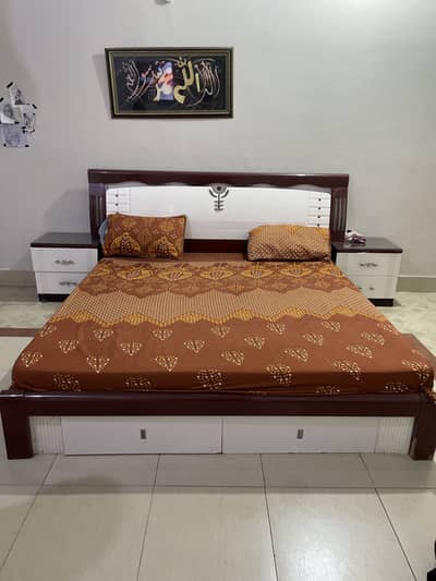Double bed furniture with wardrobe and dressing table