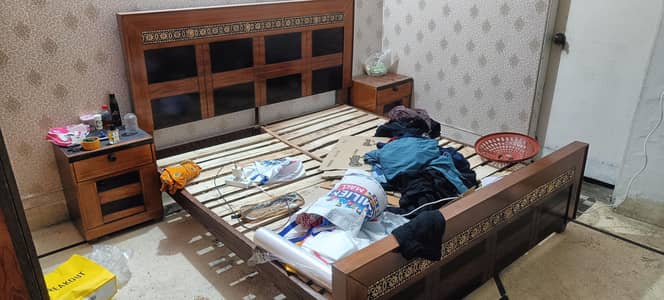 furniture for sell - King Bed, Side Tables, Dressing Table with mirror