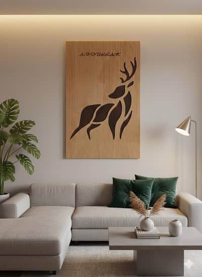 Elegant Wooden Deer Wall Art For Sale