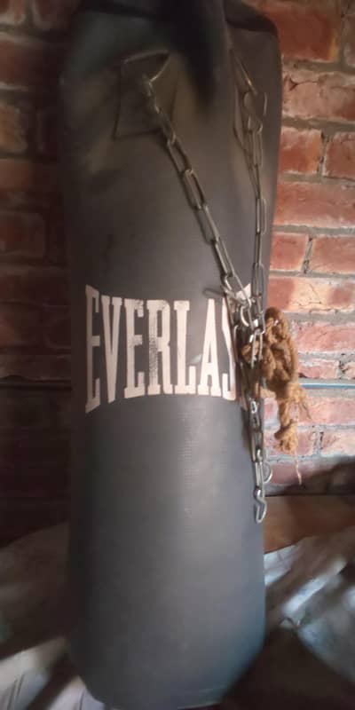 Boxing bag ( filled ) and gloves