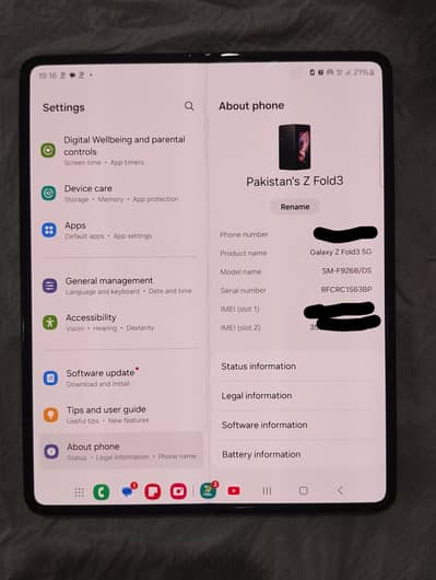Samsung Mobile Z Fold 3  12/256