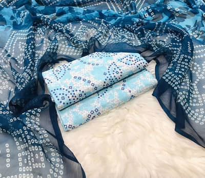 3 pec lawn with chiffon dupatta