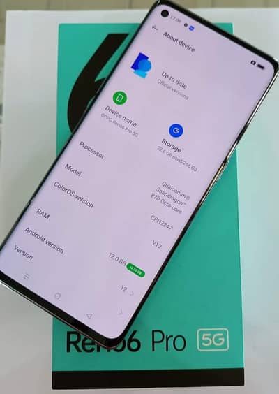 oppo Reno 6pro 12gb ram 256 GB memory. 0324=8193=531