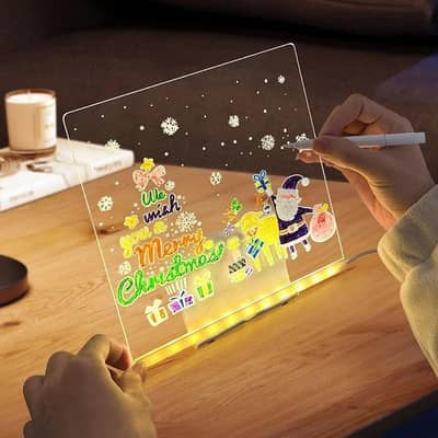 Transparent Acrylic LED Dry Erase Message board