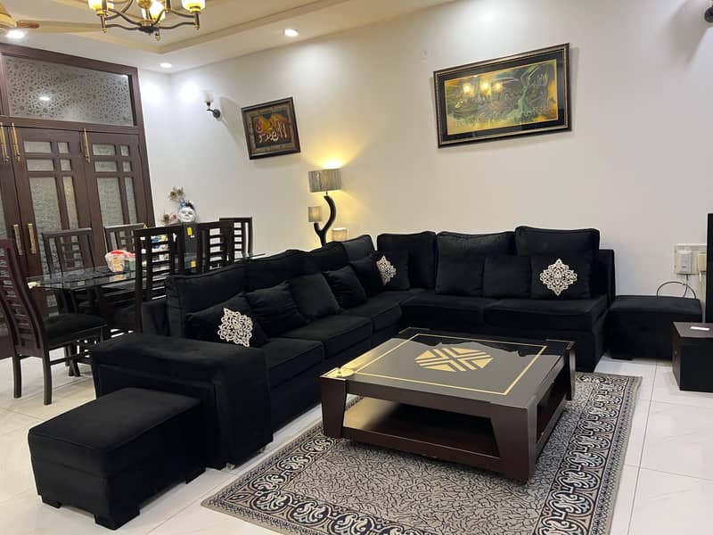 L shaped sofas black colour 2