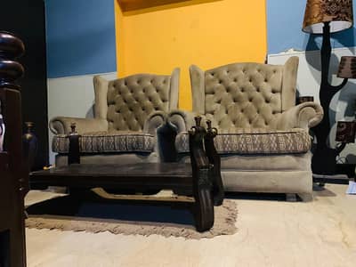 sofa/1 seater wodden sofa with table