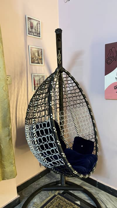 Hanging egg shaped chair