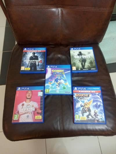 callofduty uncharted4 racthetandclank fifa20 sonic colors