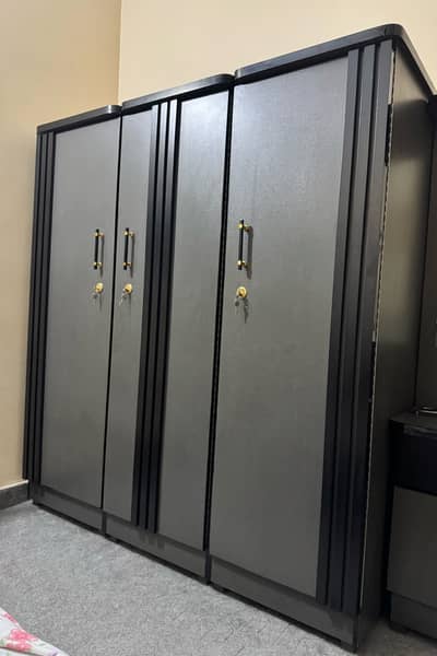 3 Piece Luxury Wardrobe Set (Black & Dark Gray) – Brand New