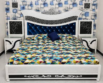 Modern Bridal Bedroom Furniture Set | Bed, Side Tables, Dressing etc