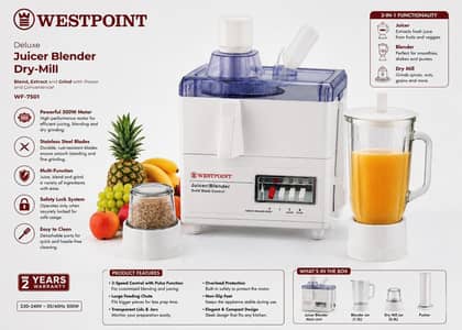 Westpoint juicer blender Dry-Mill (3 in 1) WF-7501