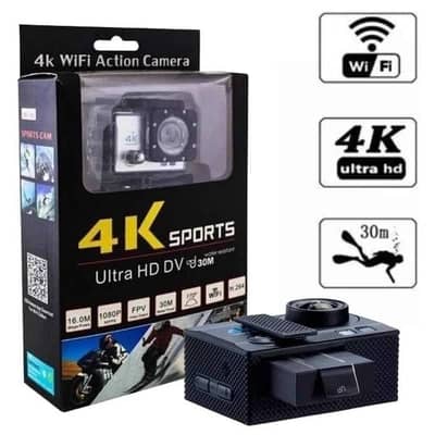 4K Ultra HD Sports Action Camera with WiFi, 30M Waterproof, 16MP, 1080