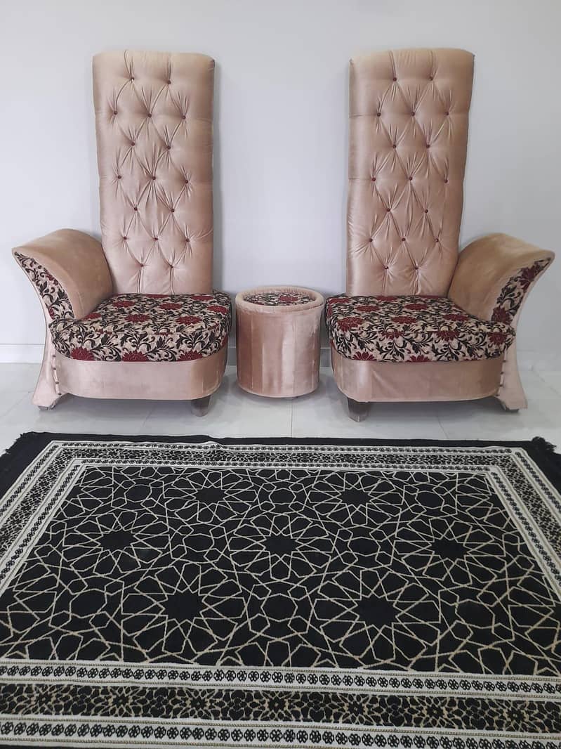 Two Long Sofa set with round table 2