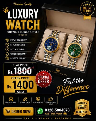 ⌚ Luxury Rolex Style Men's Analog Watch – New | Premium Design