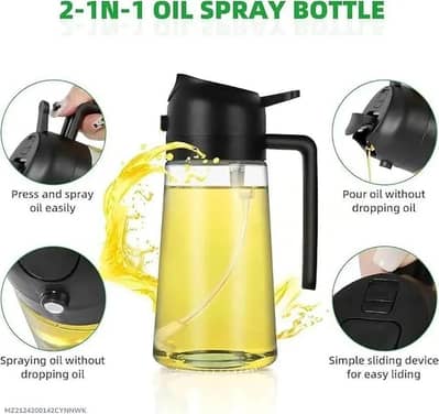 2 in 1 Oil Spray Glass Bottle